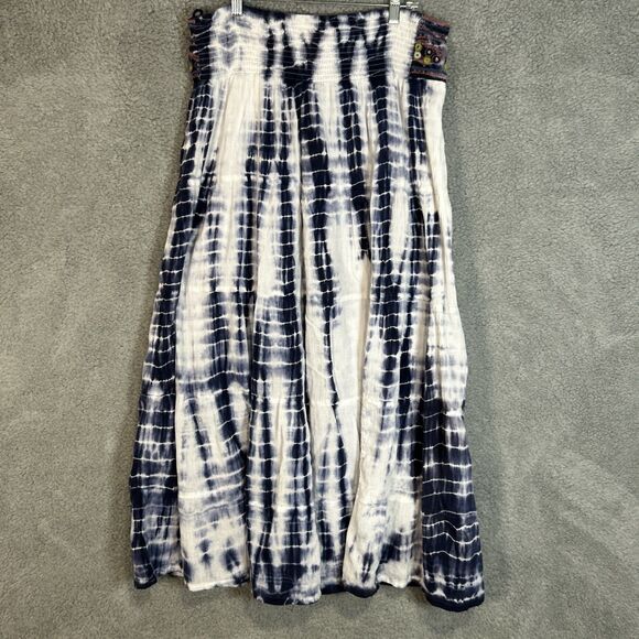 Earthbound Trading Tie Dye Embroidered Layered Skirt Women’s XL Lined - Picture 4 of 9